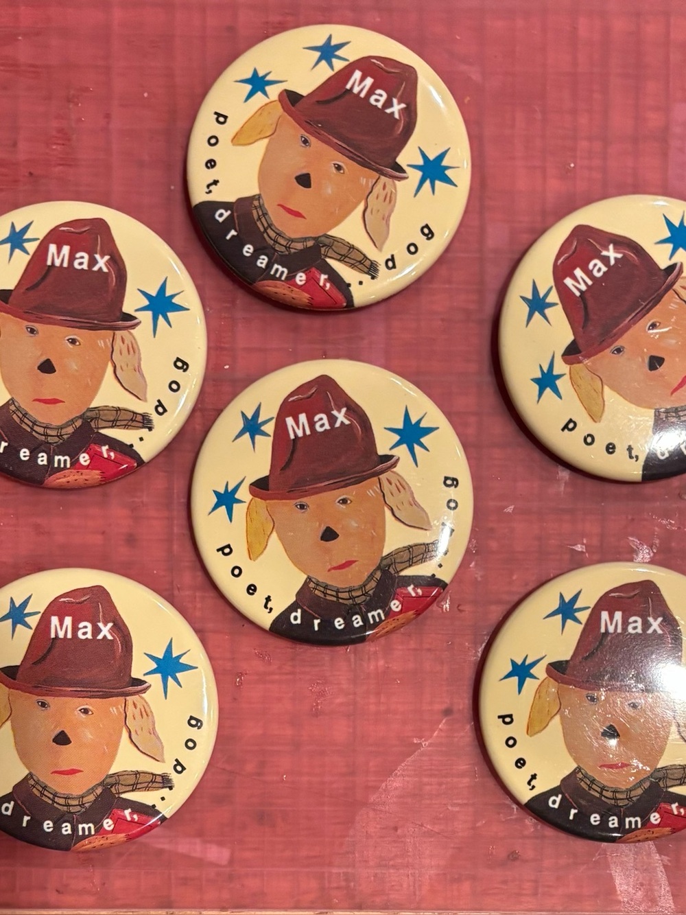 Lot Of 6 Max Poet Dreamer Dog Pins Maira Kalman Max Stravinsky